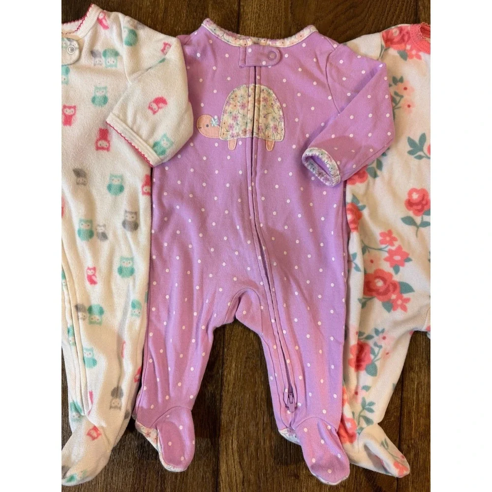 Carters Girl Sleepers 3 Months Lot Zipper Rompers Outfits Sleep‎ N Plays Pajamas